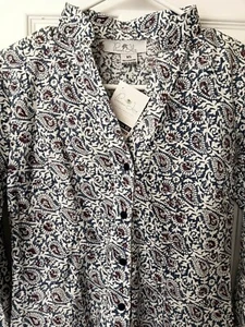 XS NWT Women's Top Lilie Comfort Lightweight Cotton Mandarin Collar Passion Plum - Picture 1 of 6