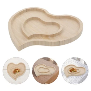 Solid Wood Love Tray Heart Snack Trays Shaped Fruit Decorative Wooden - Picture 1 of 12