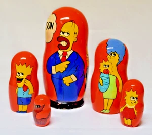 MATRYOSKY THE SIMPONS NESTING DOLLS 7" SET OF 5 - Picture 1 of 9
