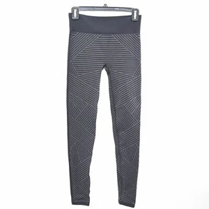 Ivivva Leggings Yoga Pants Girls 14 Breath Love Gray Striped Seamless Gym Run - Picture 1 of 8