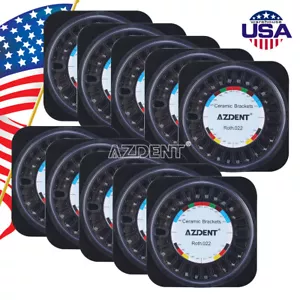 AZDENT Dental Orthodontic Braces Clear Ceramic Bracket Roth Slot.022 Hooks 3 4 5 - Picture 1 of 12