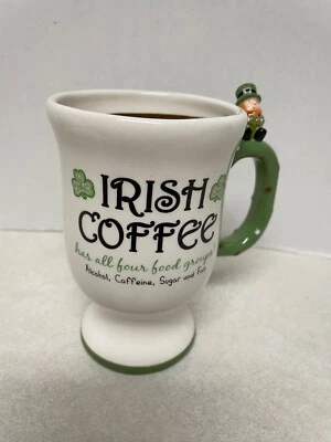 Grasslands Road St. Patrick's Day Irish Coffee Mug w/ Leprechaun Handle & Recipe - Image 1 of 4
