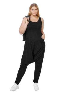 BORIS INDUSTRIES flippiger Harems Overall Jumpsuit + Tasche schwarz 48 (5) - Bild 1 von 4