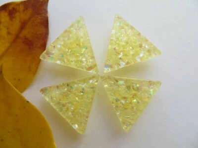 1960s Vintage Med Triangle MOD Glittered Yellow Dress Coat Jacket Buttons-25mm - Image 1 of 4