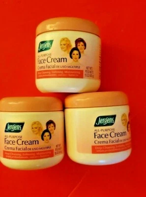 3 УПАКОВКИ JERGENS ВСЕ ЦЕЛИ ЛИЦО КРЕМ ГЛАДКАЯ КОЖА УВЛАЖНЯЮЩИЙ КРЕМ СМЯГЧЕНИЕ/15 УНЦИЙ  - Изображение 1 из 4