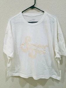 UNIVERSAL THREAD Cream**SUMMER DAZE**Short Sleeve Crop T Shirt Size MEDIUM**NWT - Picture 1 of 1