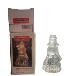 Celebrations Christmas 24% lead Crystal Frosted Snowman Bell 4 1/2" In Box - Picture 1 of 4
