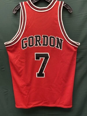 Vintage Reebok Chicago Bulls Ben Gordon #7 Road Red Jersey - Men's Large Signed - Image 1 of 4