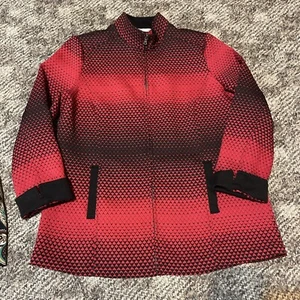 Erin London Red Black Geometric Ombré Jacket Shacket Size L - Picture 1 of 8