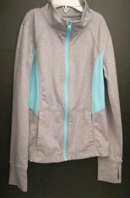 CHAQUETA TOP Z BY ZELLA NIÑA TALLA S/P (7/8) CREMALLERA COMPLETA GRIS Y AZUL AGUA CLARO Foto 1 de 4