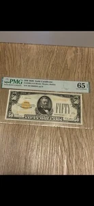 $50.00 Gold Certificate Pmg 65 EPQ - Picture 1 of 2