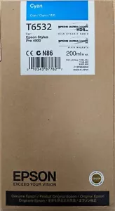 Epson T6532 Cartuccia di inchiostro ciano - 200 ml (per Epson Stylus Pro 4900) - Foto 1 di 1