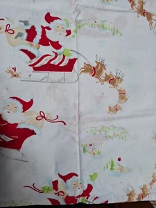 Pottery Barn NOSTALGIC SANTA Organic Full Sheet Set Vintage Christmas - Picture 1 of 4