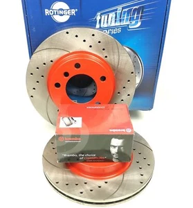 SPORT BREMSEN SATZ mit BREMBO BELÄGE FORD MONDEO MK3 VORNE GELOCHT & GESCHLITZT - Bild 1 von 2