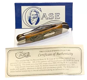 Pocketknife Case 63043 1/2 1991 Serp. Whittler *Banana* Bone 148 Made KP-1228 - Picture 1 of 12