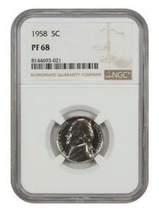 1958 5C NGC PR68 - Jefferson Nickel - Picture 1 of 2