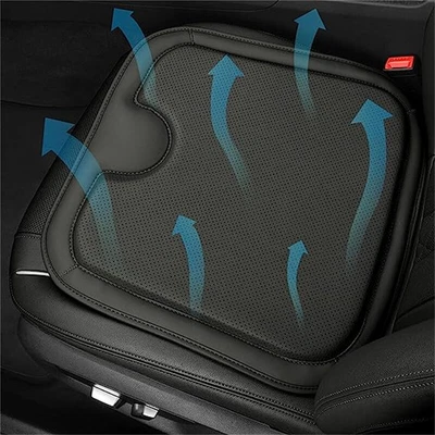 Almofada respirável de couro para assento de carro, capa de almofada de assento de aumento de espuma de memória - Imagem 1 de 4