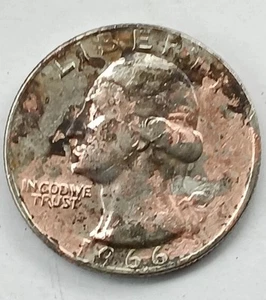 1966 Washington Quarter Clad Error- No Mint Mark - Picture 1 of 14