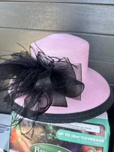 Unbranded Spring Summer Easter Church Wedding Hat Pink Black - Bild 1 von 8