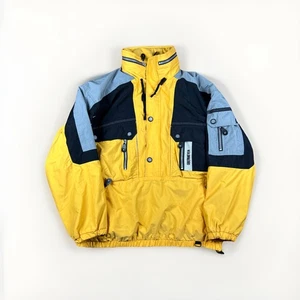 Vintage Obermeyer Ski Jacket Skiwear Ptarmigan Yellow Coat Mens XL 90s Hooded - Picture 1 of 9