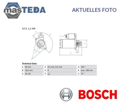 0 986 019 870 MOTOR ANLASSER STARTER BOSCH FÜR OPEL ASTRA G,CORSA D,ASTRA H - Image 1 of 4