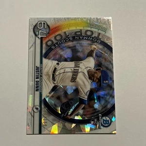 Justin Dunn 2020 Bowman Chrome Scouts Top 100 Atomic Refractor /150 Mariners - Picture 1 of 2