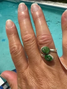 Anillo Ajustable Artesano Sonora Oro Turquesa Plata Esterlina Sólido Espalda Regalo - Imagen 1 de 24