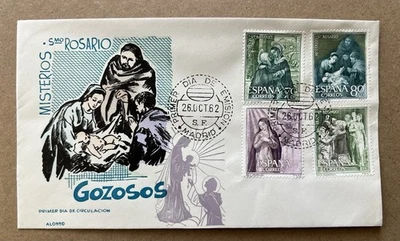 Spain 1961 International Refugee Year FDC – Bayeu Painting, Madrid Cancel - Image 1 of 4