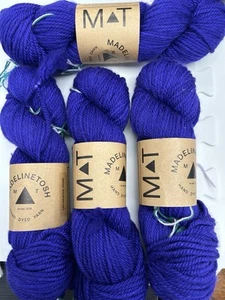Madelinetosh Triple Twist Yarn, 4 Sk. Ultramarine Violet. Free Shipping! - Picture 1 of 4