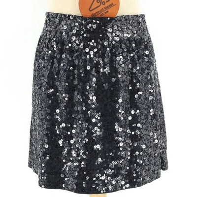 Garnet Hill Mini Skirt Womens Size XS Black Sequins Pull On Lined Casual Party - Image 1 of 4