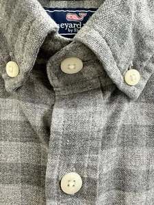 Camicia VINEYARD VINES (S) Murray slim fit in flanella con bottoni grigia logo a quadri nuova senza etichette - Foto 1 di 13