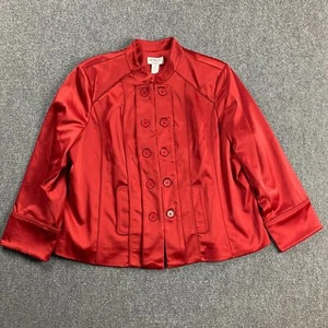 Victor Costa Pea Coat Women's 2X Plus Red Occasion Polyester Outerwear NWT - Picture 1 of 8