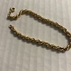 Estate Vtg 14k  Yellow Gold Hollow Rope Bracelet 7” 2.2 Gram