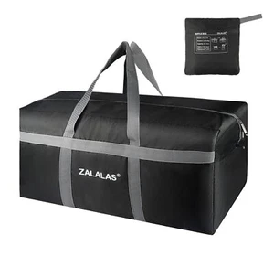 96L Foldable Travel Duffel Bag Lightweight Water-Resistant Weekender Black - Picture 1 of 6