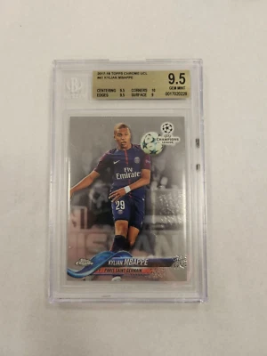 2017-18 Topps Chrome UCL Kylian Mbappe #41 BECKETT 9.5 - Image 1 of 2