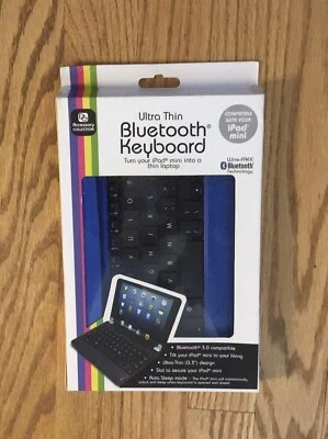 Ultra Thin Bluetooth Blue Keyboard - No Power Cord - Compatible With iPad Mini - Image 1 of 4