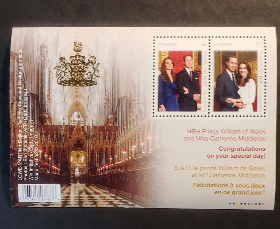 Stamps Canada Mint: Royal Wedding SS of 2 with overprint VF MNH - Image 1 of 1