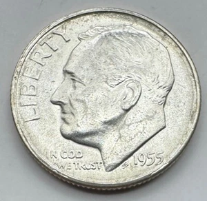 1955 S Silver (.900) Roosevelt Dimes 10C - Free Shipping - Uncirculated - Picture 1 of 4