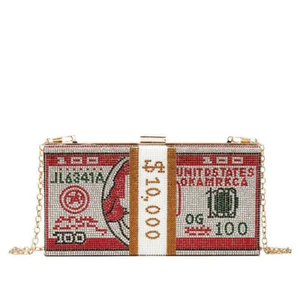 Hhandbag Women Shoulder Crossbody Bag Dollar Evening Clutches Bag Wallet Red Top - Picture 1 of 2