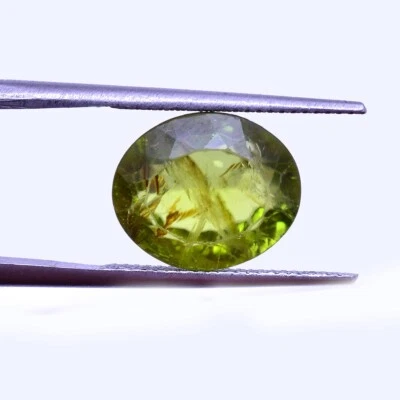 6.00 Karat Peridot Natürlich Unbehandelt Oval Facettiert Cut 13mm 11mm Ringgröße - Bild 1 von 4