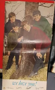 The Beatles Original 1964 Vintage Poster We Love You 10 7/8" By 21 1/2" - Picture 1 of 11
