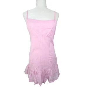Pimkie Skinny Strap Milkmaid Baby Pink Ruffle Mini Coquette Dress Soft Fairy - Picture 1 of 6