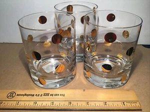 Lenox by KateSpade PEARL PLACE Crystal Lowball Glasses Gold Dot Set of 3, 12 oz - Picture 1 of 11