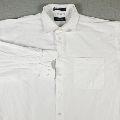 Camisa Nautica Para Hombre Talla 18 Blanca Vestido Abotonado Manga Larga Foto 1 de 4