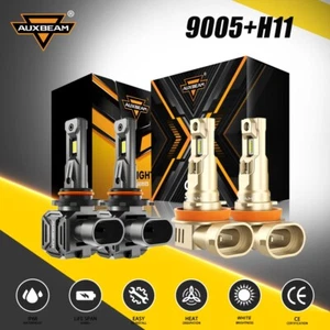 For Peterbilt 579 587 Trucks AUXBEAM 6500K 9005 H11 High/Low LED Headlight Bulbs - Picture 1 of 12