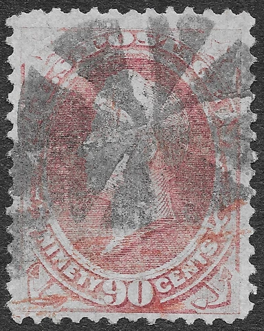 US Scott #166 Used F-VF Stamp 90c Perry Fancy Cancel SCV $275 Cover