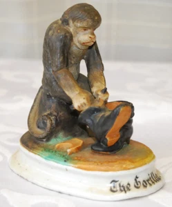 Antique Original Advertising Ornament The Gorilla Shoe / Shoes Ceramic 1906-1910 - Picture 1 of 10