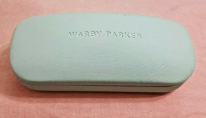 Warby Parker Eyeglasses Case Only Clamshell Hard Case Light Gray Blue Felt - Picture 1 of 4