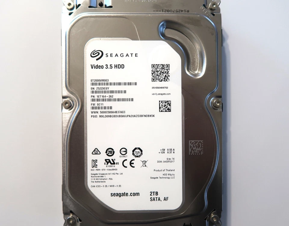 Seagate ST2000VM003 1ET164-262 SC11 TK (Z522) Thailand 2.0TB 3.5" Sata SEP-2017 - Image 1 of 3