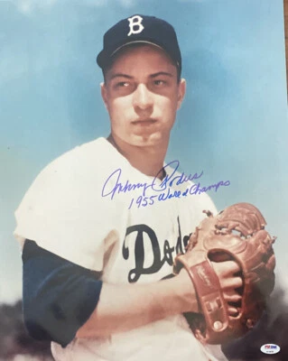 Johnny Podres 1955 WS Ins. BKN Dodgers Autographed Signed 16X20 Photo Picture - Image 1 of 2